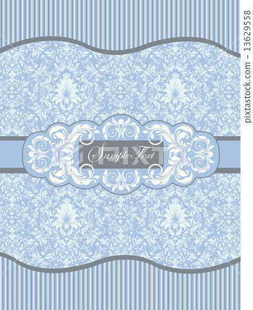 Vintage invitation card with ornate elegant abstract floral desi 13629558