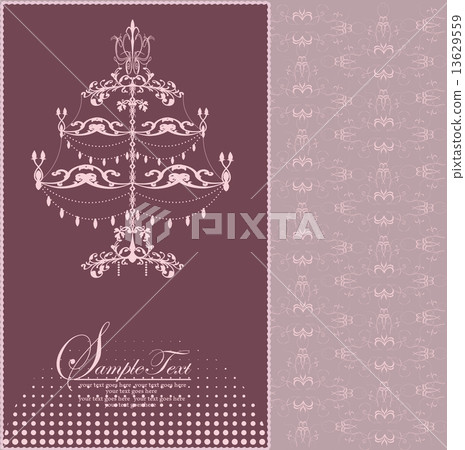 Vintage invitation card with ornate elegant abstract floral desi Vintage invitation card with ornate elegant abstract floral desi 13629559