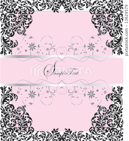 Vintage invitation card with ornate elegant retro abstract flora Vintage invitation card with ornate elegant retro abstract flora 13629579