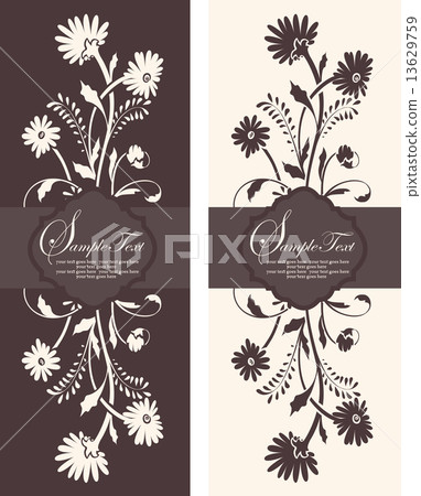 Floral invitation card with place for text Floral invitation card with place for text 13629759