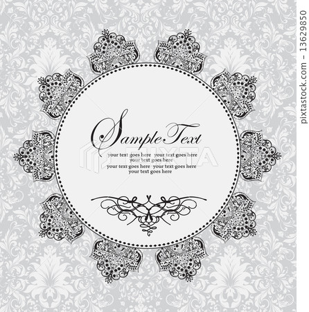 Vintage invitation card with ornate elegant retro abstract flora Vintage invitation card with ornate elegant retro abstract flora 13629850