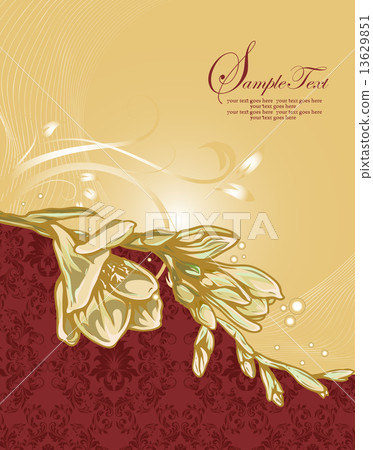 Vintage invitation card with ornate elegant retro abstract flora Vintage invitation card with ornate elegant retro abstract flora 13629851