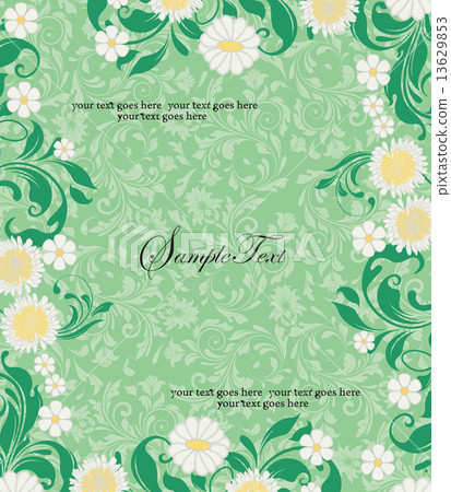 Vintage invitation card with ornate elegant retro abstract flora 13629853