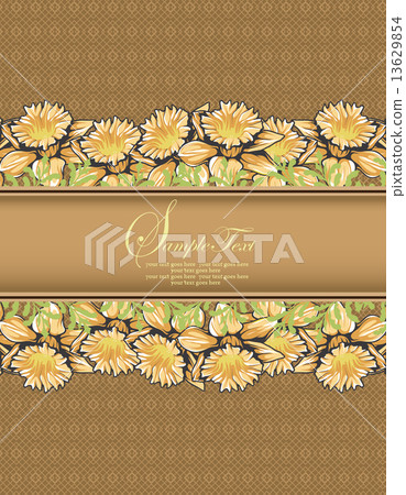 Vintage invitation card with ornate elegant retro abstract flora 13629854