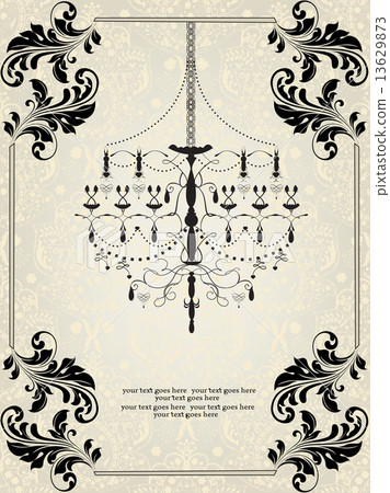 Vintage invitation card with ornate elegant abstract floral desi Vintage invitation card with ornate elegant abstract floral desi 13629873