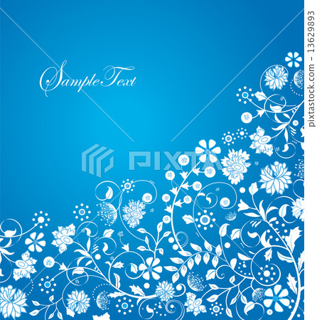 Vintage invitation card with ornate elegant retro abstract flora 13629893