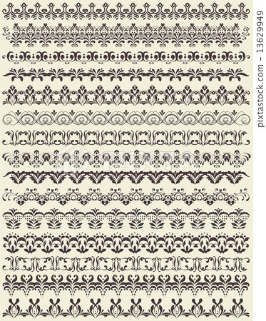 Various vintage frame border elements with ornate elegant retro Various vintage frame border elements with ornate elegant retro 13629949