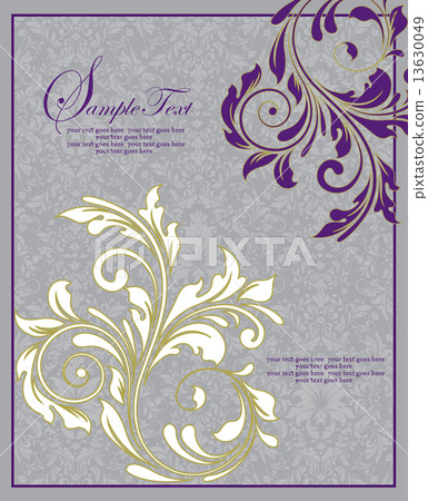 Vintage invitation card with ornate elegant retro abstract flora Vintage invitation card with ornate elegant retro abstract flora 13630049