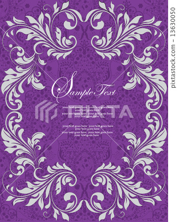 Vintage invitation card with ornate elegant abstract floral desi Vintage invitation card with ornate elegant abstract floral desi 13630050
