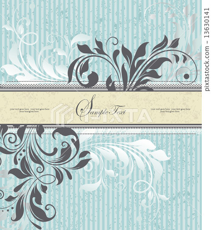 Vintage invitation card with ornate elegant retro abstract flora 13630141