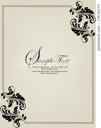 Vintage invitation card with ornate elegant retro abstract flora Vintage invitation card with ornate elegant retro abstract flora 13630253