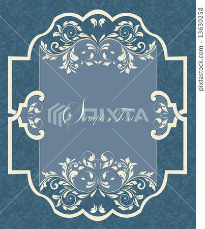 Vintage invitation card with ornate elegant retro abstract flora Vintage invitation card with ornate elegant retro abstract flora 13630258