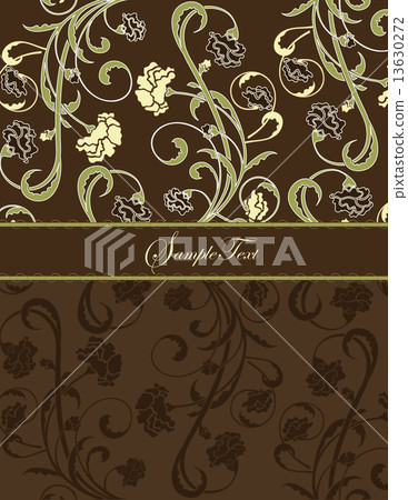 Vintage invitation card with ornate elegant retro abstract flora Vintage invitation card with ornate elegant retro abstract flora 13630272