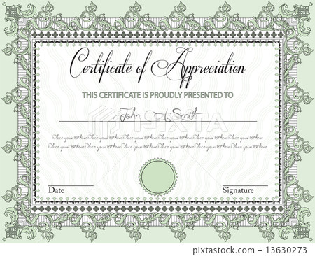 Vintage certificate of appreciation with ornate elegant retro ab Vintage certificate of appreciation with ornate elegant retro ab 13630273
