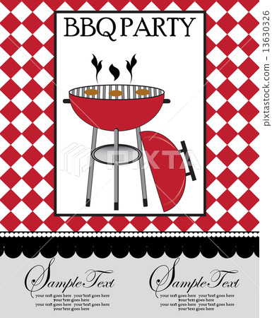 Vintage barbecue party invitation card with ornate elegant retro Vintage barbecue party invitation card with ornate elegant retro 13630326