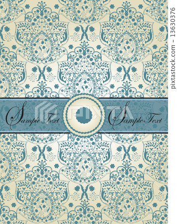 Vintage invitation card with ornate elegant abstract floral desi Vintage invitation card with ornate elegant abstract floral desi 13630376