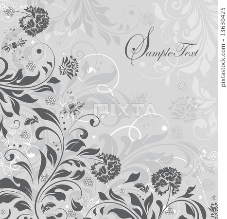 Vintage invitation card with ornate elegant retro abstract flora 13630425