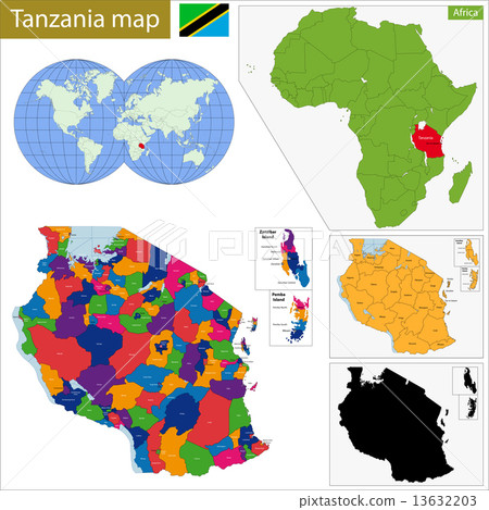 Tanzania map 13632203