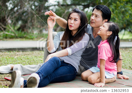 Asian Family in the Park 13632953