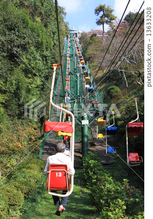 A cable that goes up to "Umibashimatsu Park" looking at Amanohashidate A cable that goes up to "Umibashimatsu Park" looking at Amanohashidate 13633208