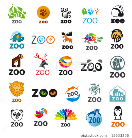 big set of vector logos zoo 13633296