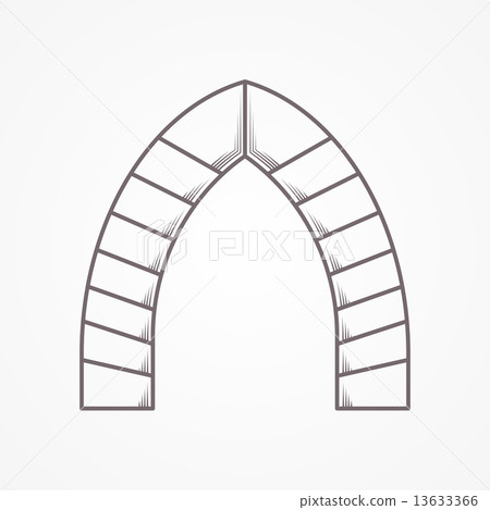 Flat line vector icon for lancet arch 13633366