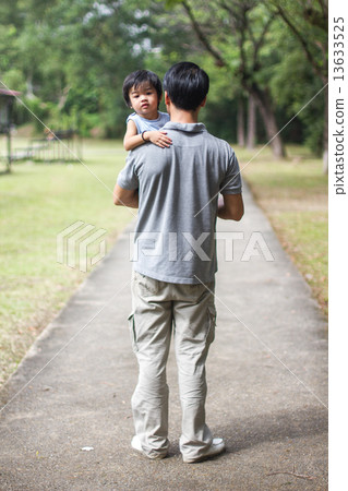 Asian Father and Son in the Park Asian Father and Son in the Park 13633525
