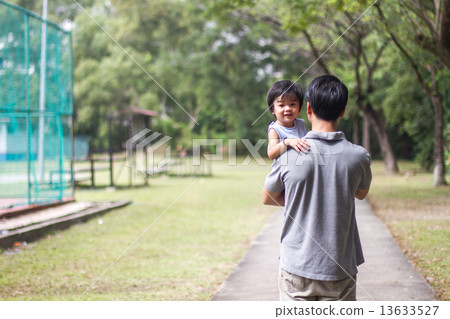 Asian Father and Son in the Park Asian Father and Son in the Park 13633527