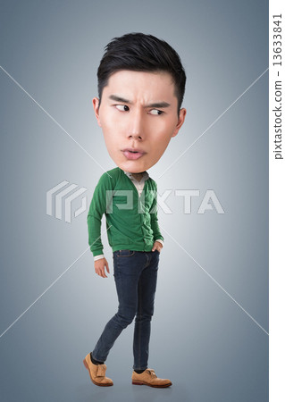 Funny Asian big head man 13633841