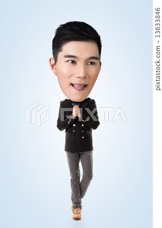 Funny Asian big head man Funny Asian big head man 13633846
