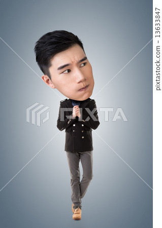 Funny Asian big head man 13633847
