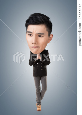Funny Asian big head man 13633852