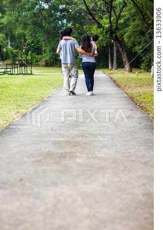 Asian Family in the Park 13633906