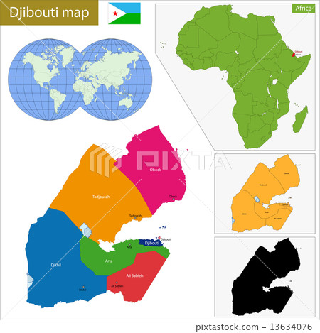 Djibouti map Djibouti map 13634076