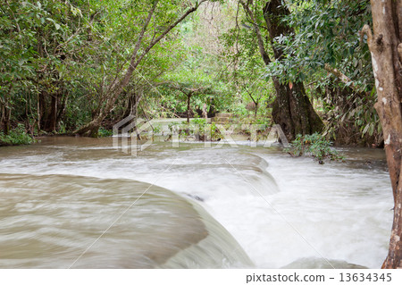 Waterfall in forest 13634345