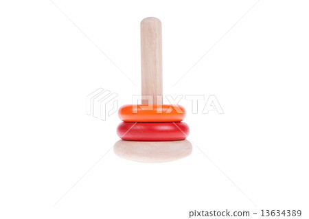 Colorful wooden toy isolated on white background Colorful wooden toy isolated on white background 13634389