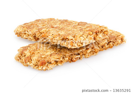 Healthy Granola bar on white background Healthy Granola bar on white background 13635291