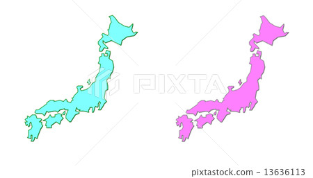 Simple Japanese Map - Stock Illustration [13636113] - PIXTA