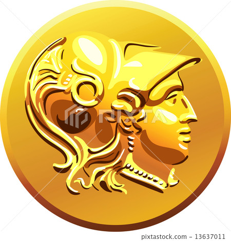 vector gold coin with the image of Alexander of Macedon 13637011