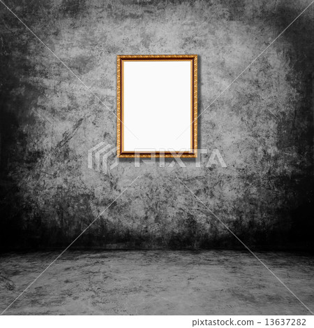 frame of photo on grunge wall inside the room. frame of photo on grunge wall inside the room. 13637282