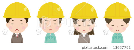 Worker face set excited Worker face set excited 13637791