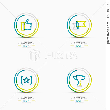 Award icon set, Logo collection 13638304