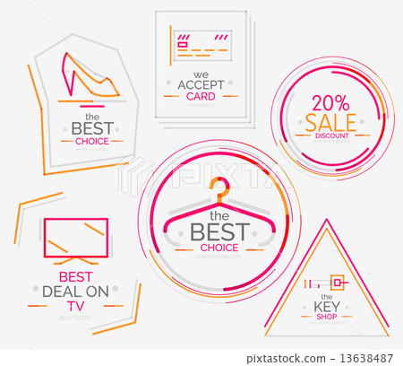 Minimal line design shopping stamps 13638487