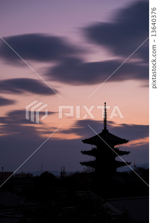 Pagoda Silhouette 13640376