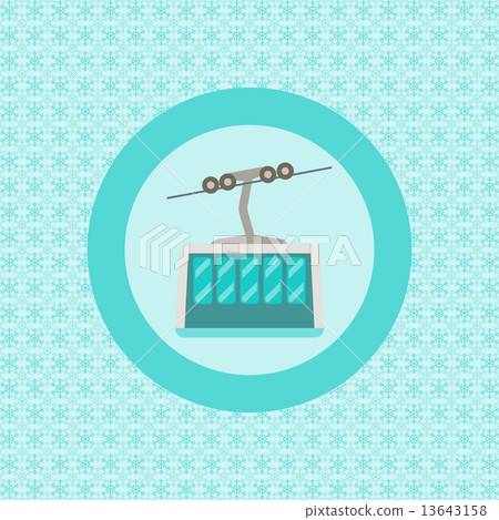 Cableway flat icon - Stock Illustration [13643158] - PIXTA