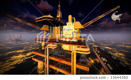 Oil rig  platform 13644360