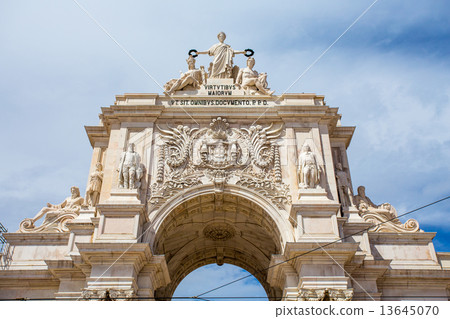 arch at commerce square at Lisbon, Portugal 13645070