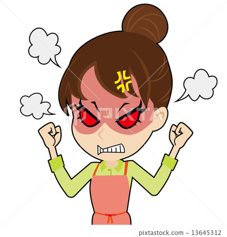 An outraged apron young lady 13645312