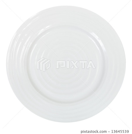 top view of white dinner plate isolated on white top view of white dinner plate isolated on white 13645539