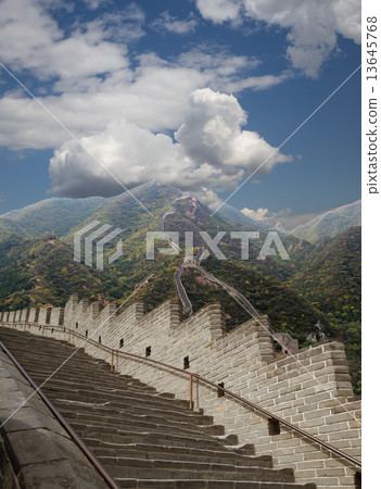 View of one of the most scenic sections of the Great Wall of China, north of Beijing View of one of the most scenic sections of the Great Wall of China, north of Beijing 13645768